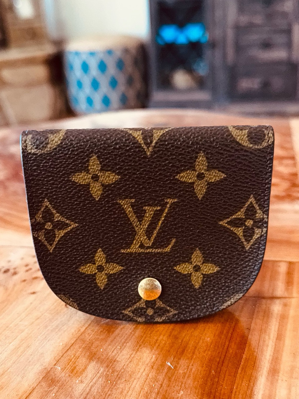 Louis Vuitton coin wallet, monogram, vintage brown pouch